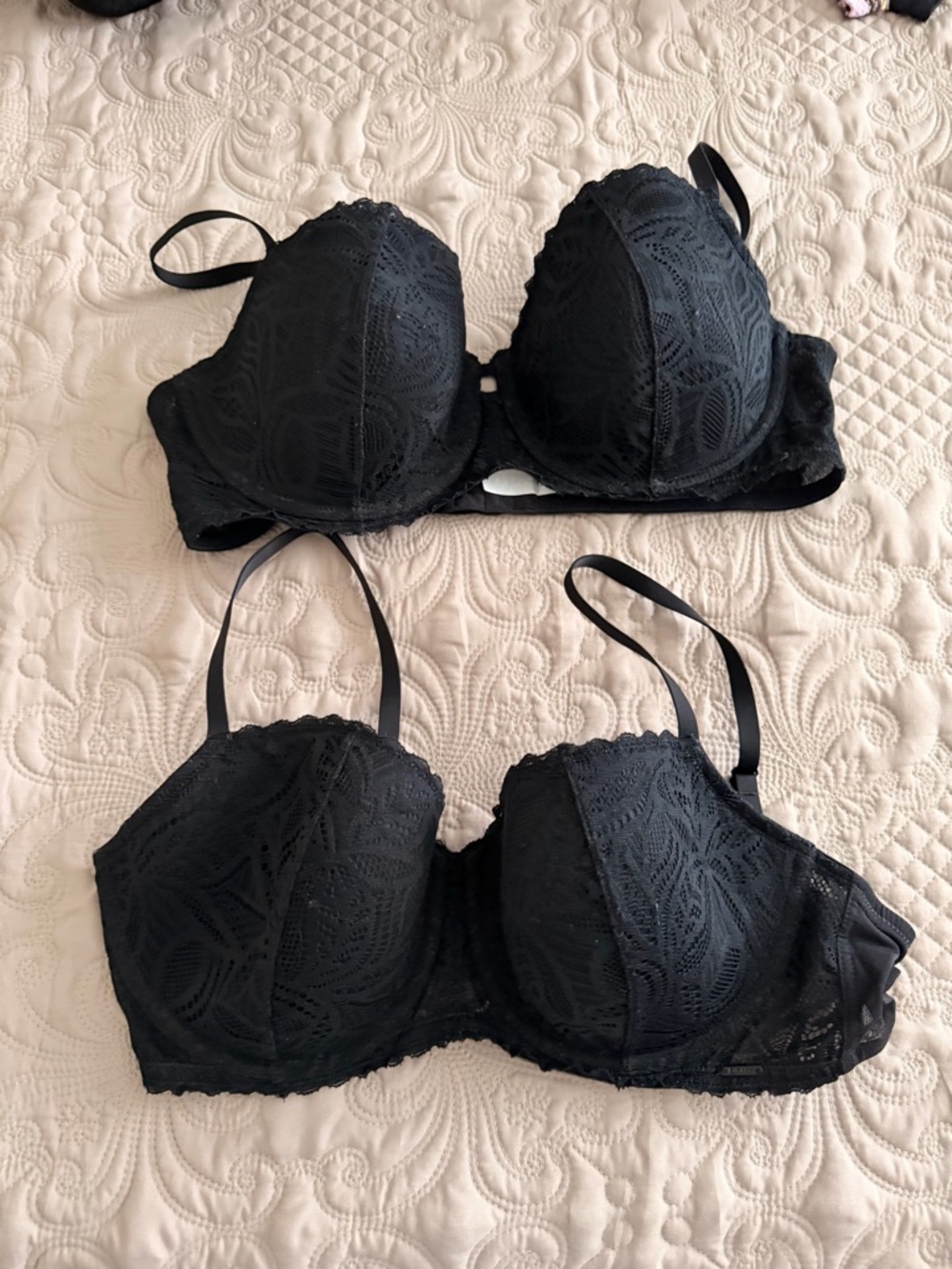 Donna Karan Black Lace Underwire Bras - Twin Pack
